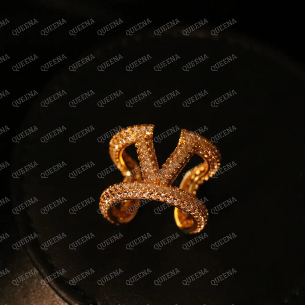Luxury Valentina Ring Studded with Full Zircons - Adjustable (Free Size) Rings