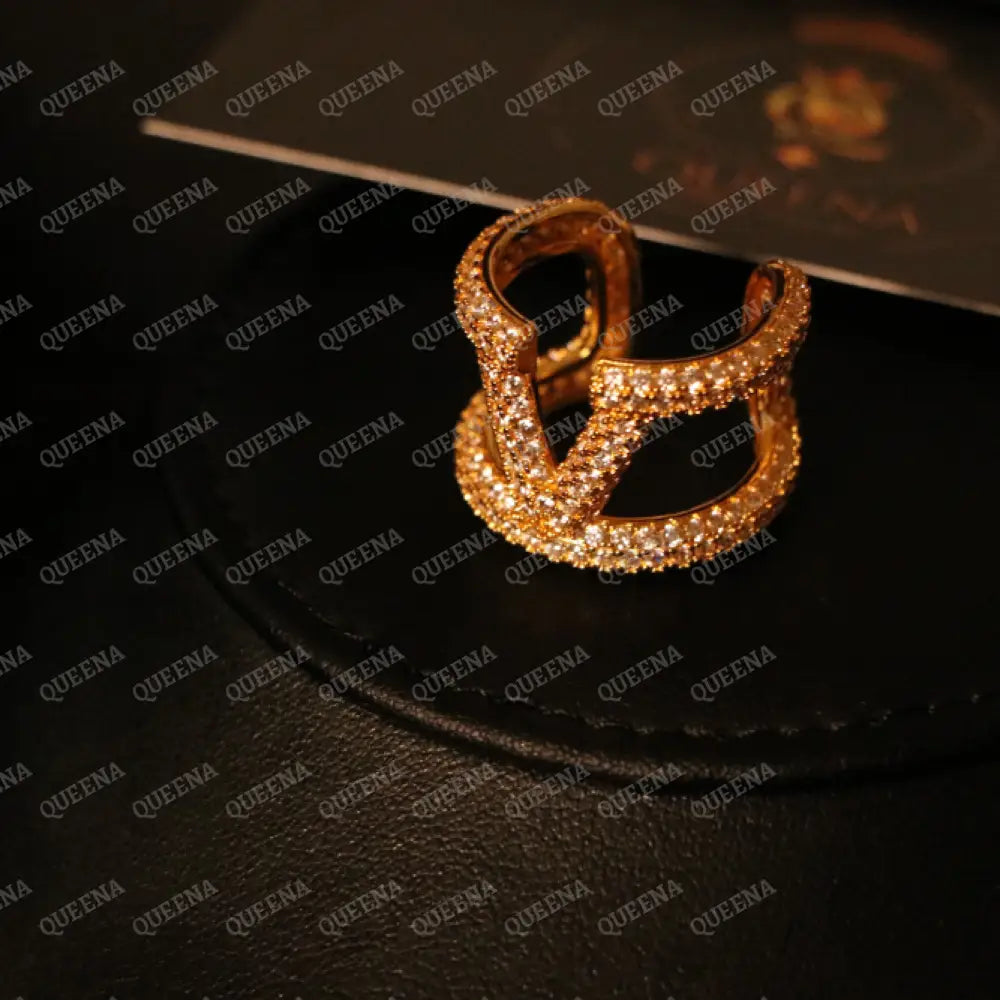 Luxury Valentina Ring Studded with Full Zircons - Adjustable (Free Size) Rings