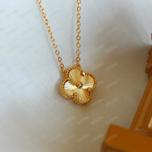 Luxury Vca Pendant Necklace Yellow Gold Leaf Clover Necklaces