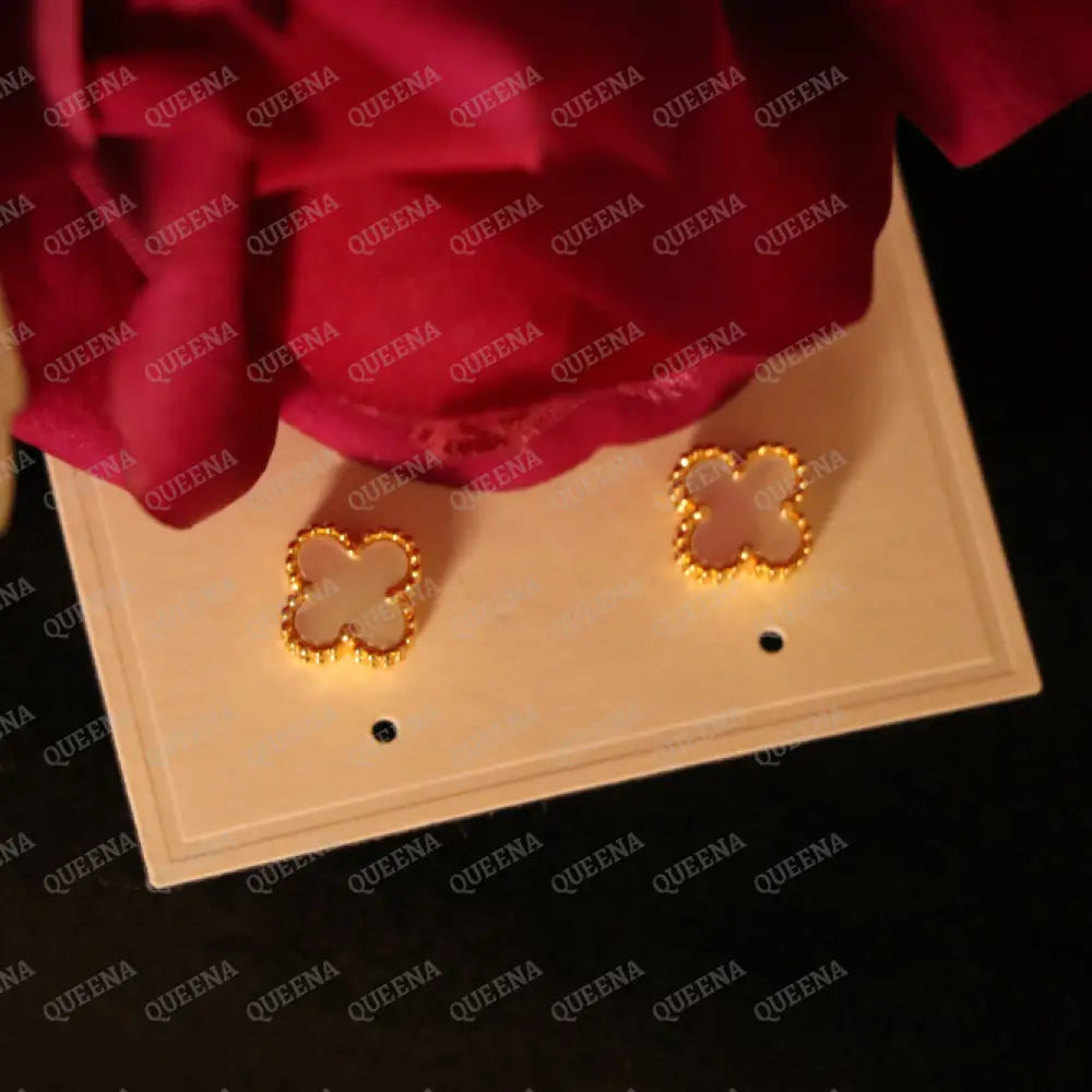 Mini Clover Earrings (Black or White) - earrings
