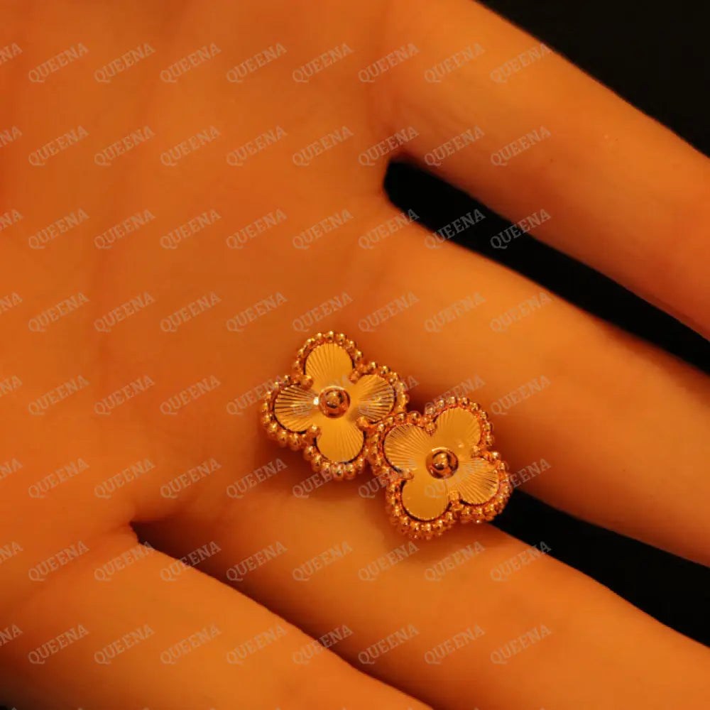 Mini Gold Clover Earrings earrings