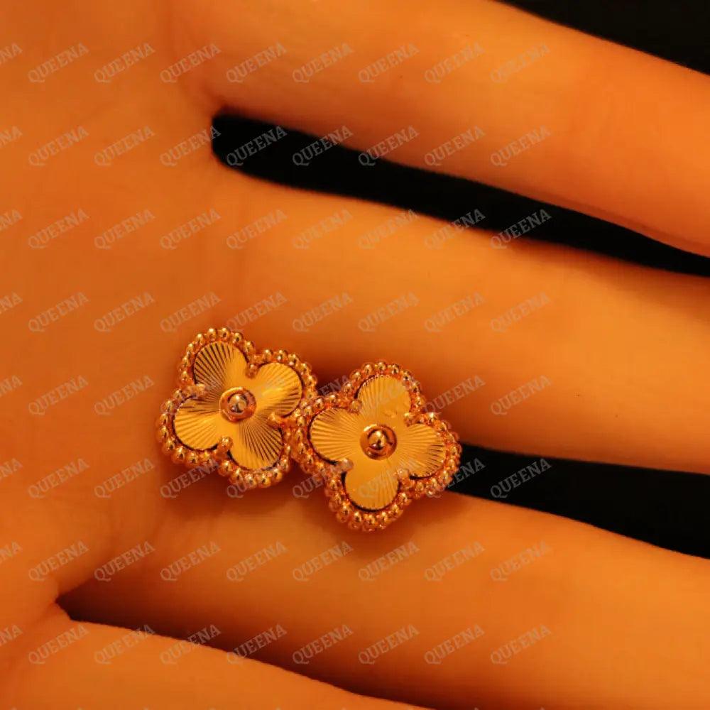 Mini Gold Clover Earrings earrings