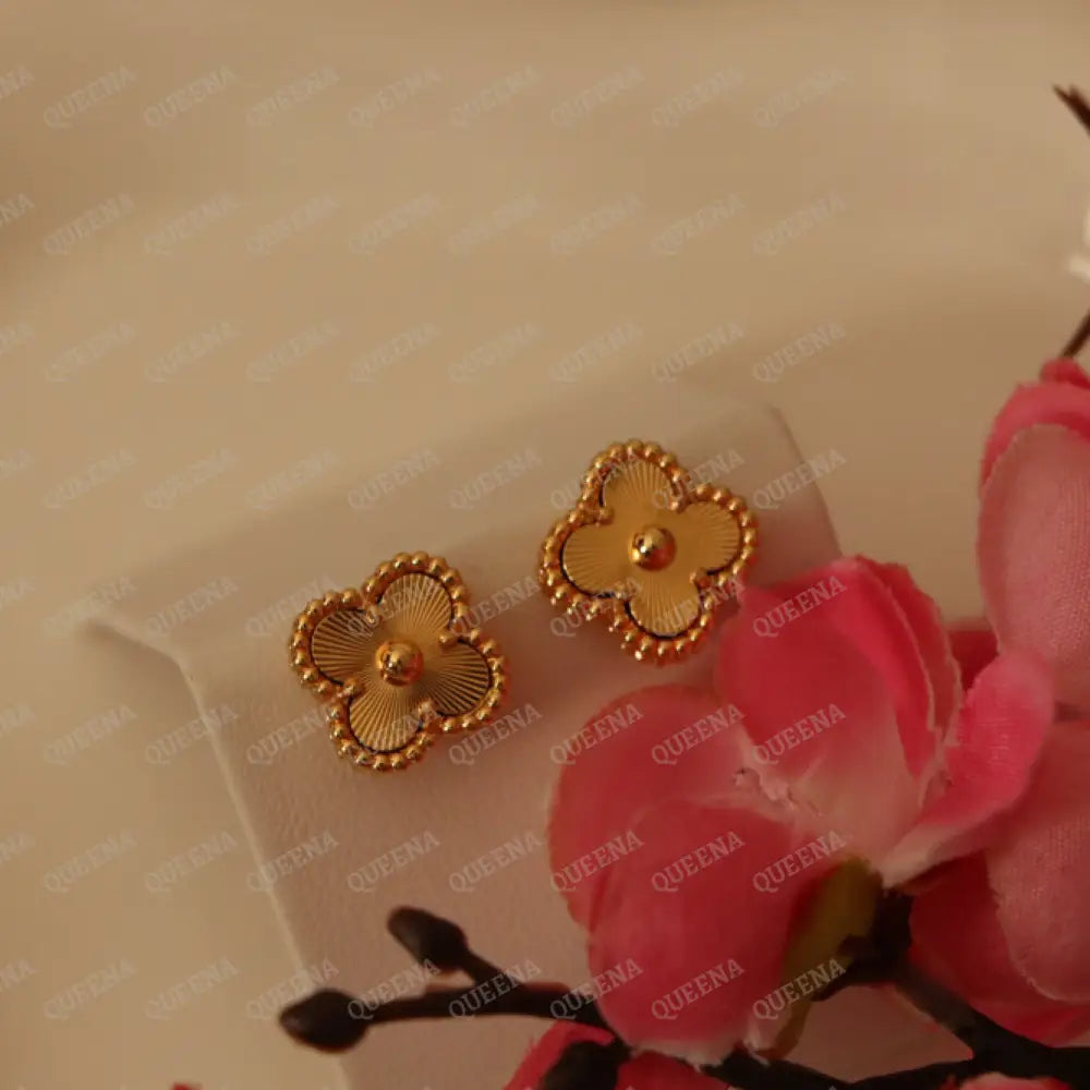 Mini Gold Clover Earrings earrings