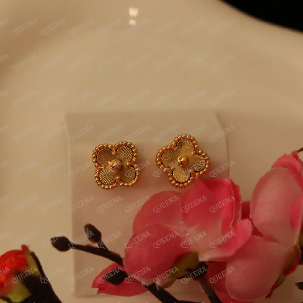 Mini Gold Clover Earrings earrings