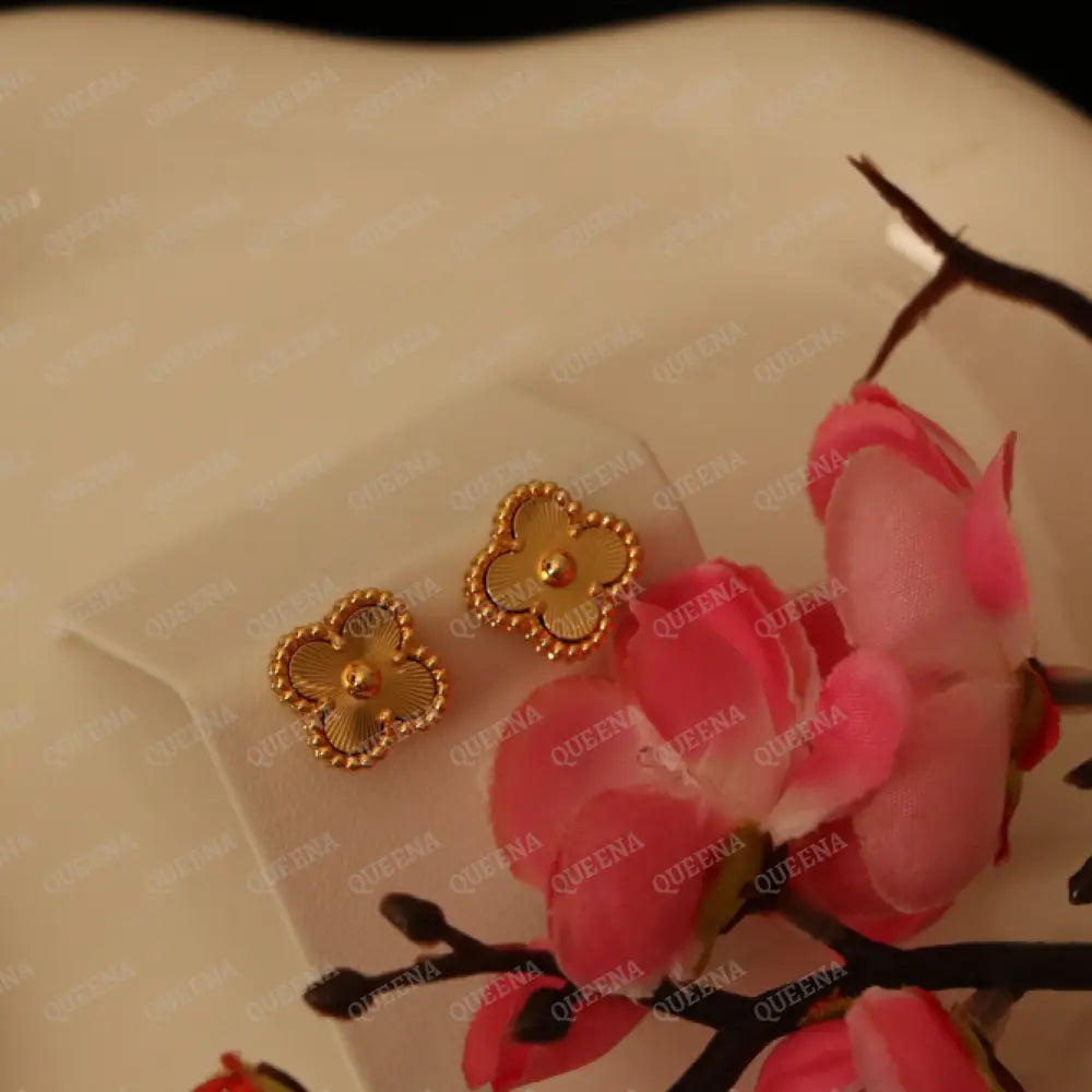 Mini Gold Clover Earrings earrings