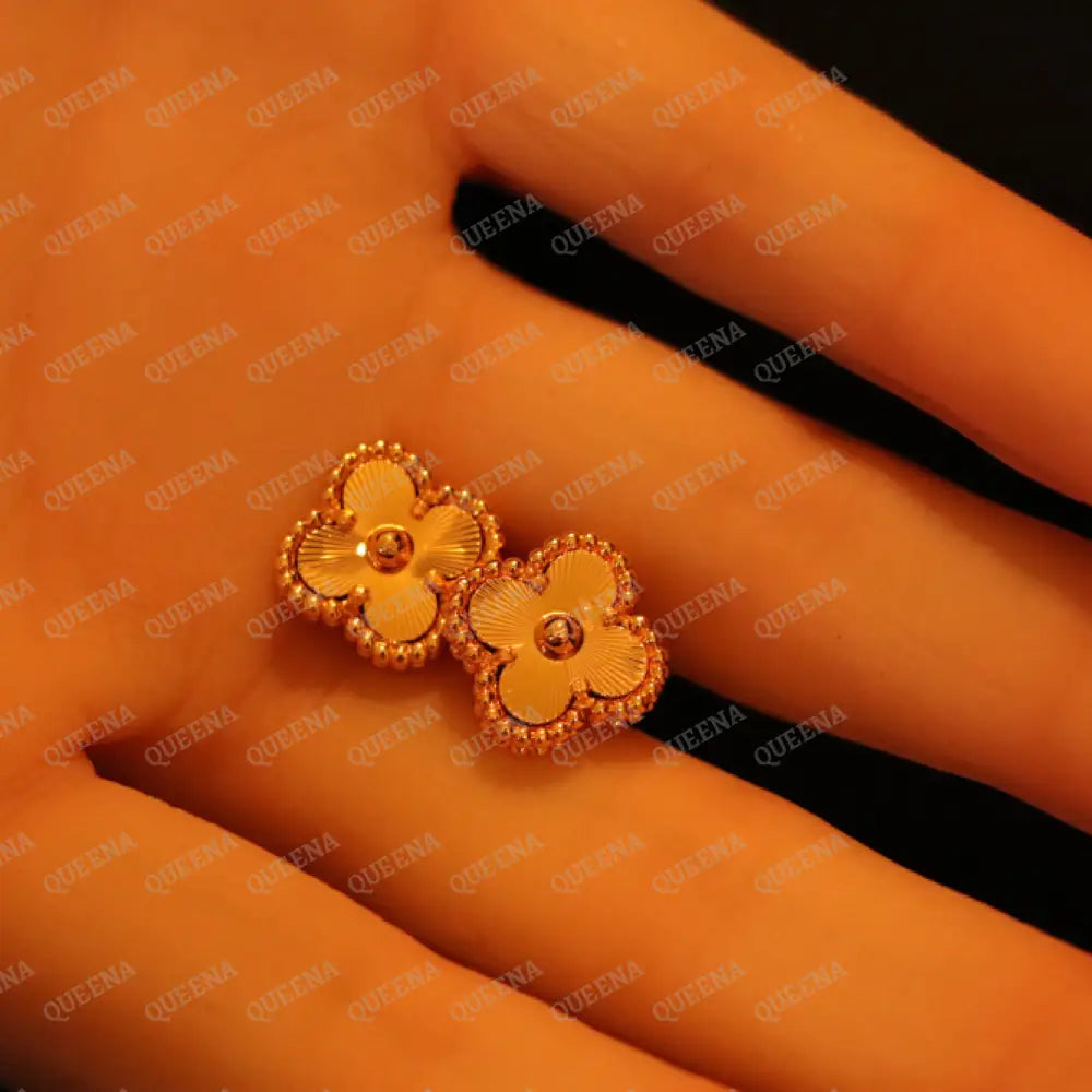 Mini Gold Clover Earrings earrings