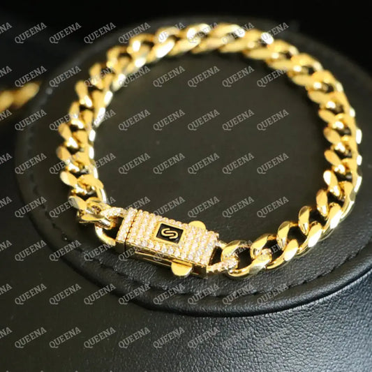 Luxury 18K Gold Plated MONACO Half JEWELRY SET Studded with Full Zircon (Necklace + Bracelet) Jewelry Sets