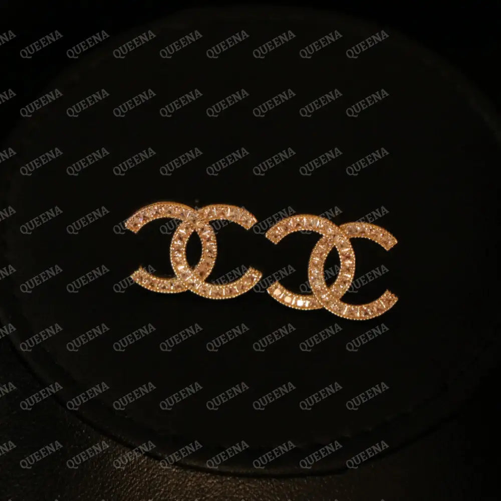 New CH Stud Earrings Studded with Full Zircons Earrings