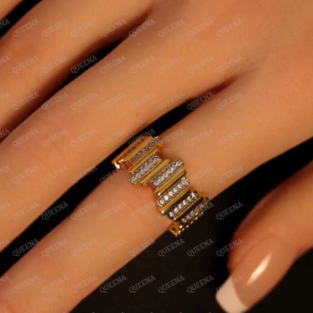 Nola Ring Gold with Silver Mix- Adjustable (Free Size) Rings