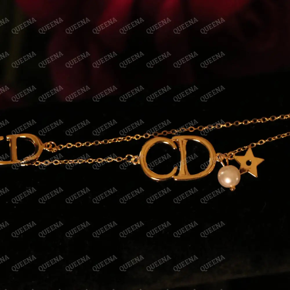 Pearls CD Double Layers Bracelet Bracelet