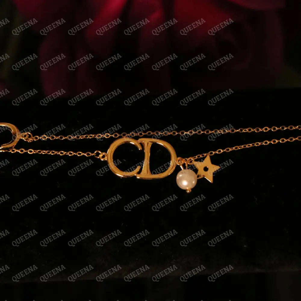 Pearls CD Double Layers Bracelet Bracelet