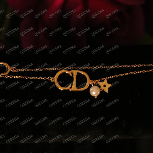 Pearls CD Double Layers Bracelet Bracelet