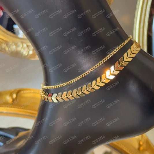 Shiny Double Layers Golden Arrows Anklet Anklet