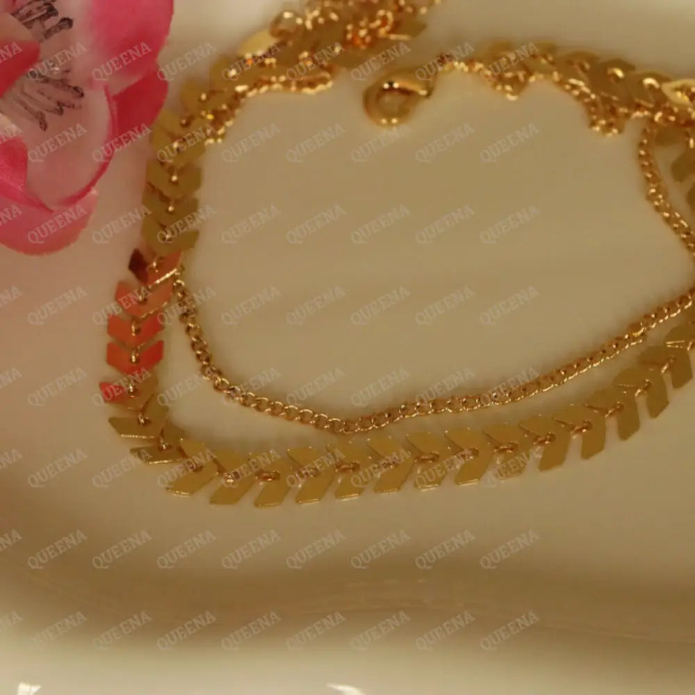 Shiny Double Layers Golden Arrows Anklet Anklet
