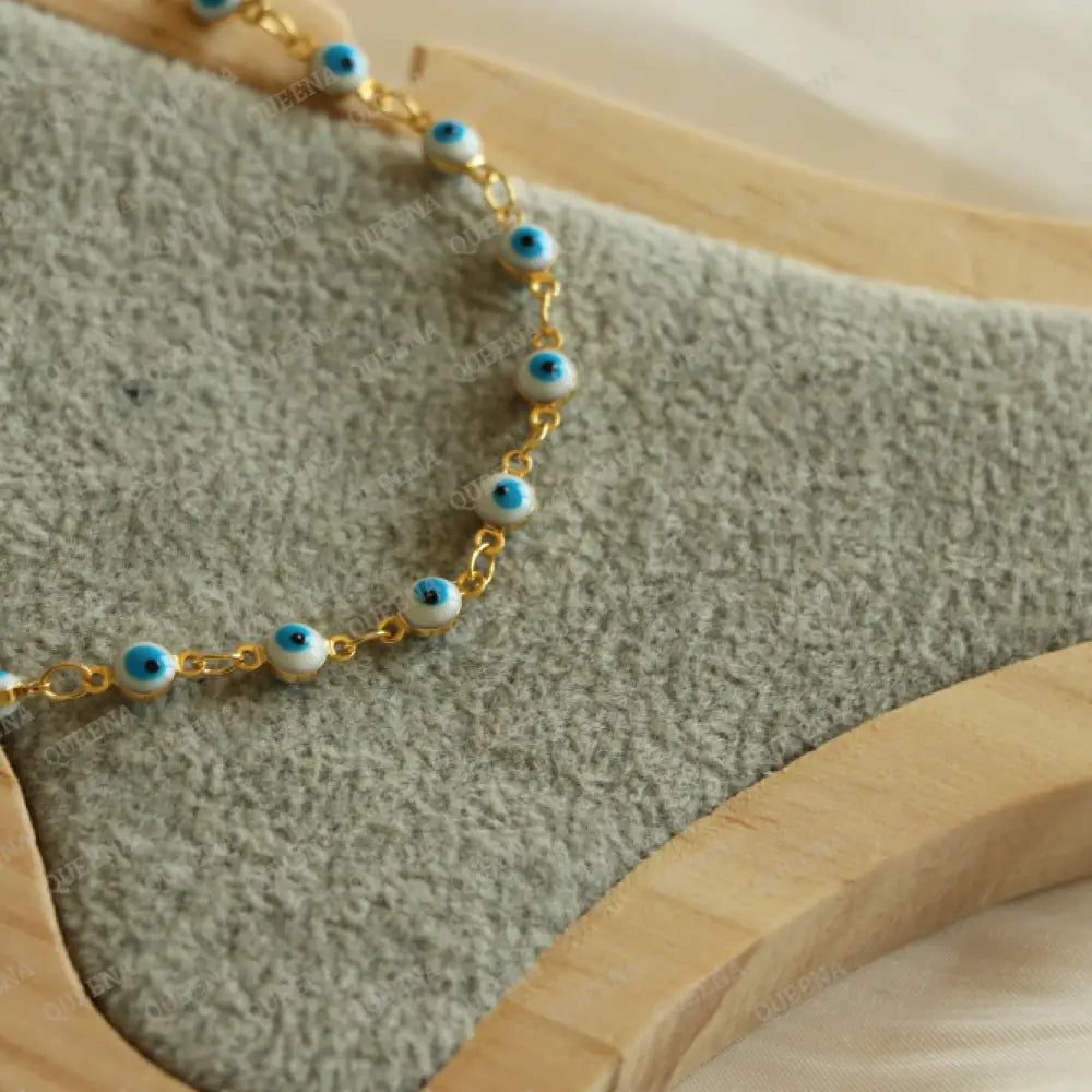 Simple Blue Lucky Evil Eyes Anklet