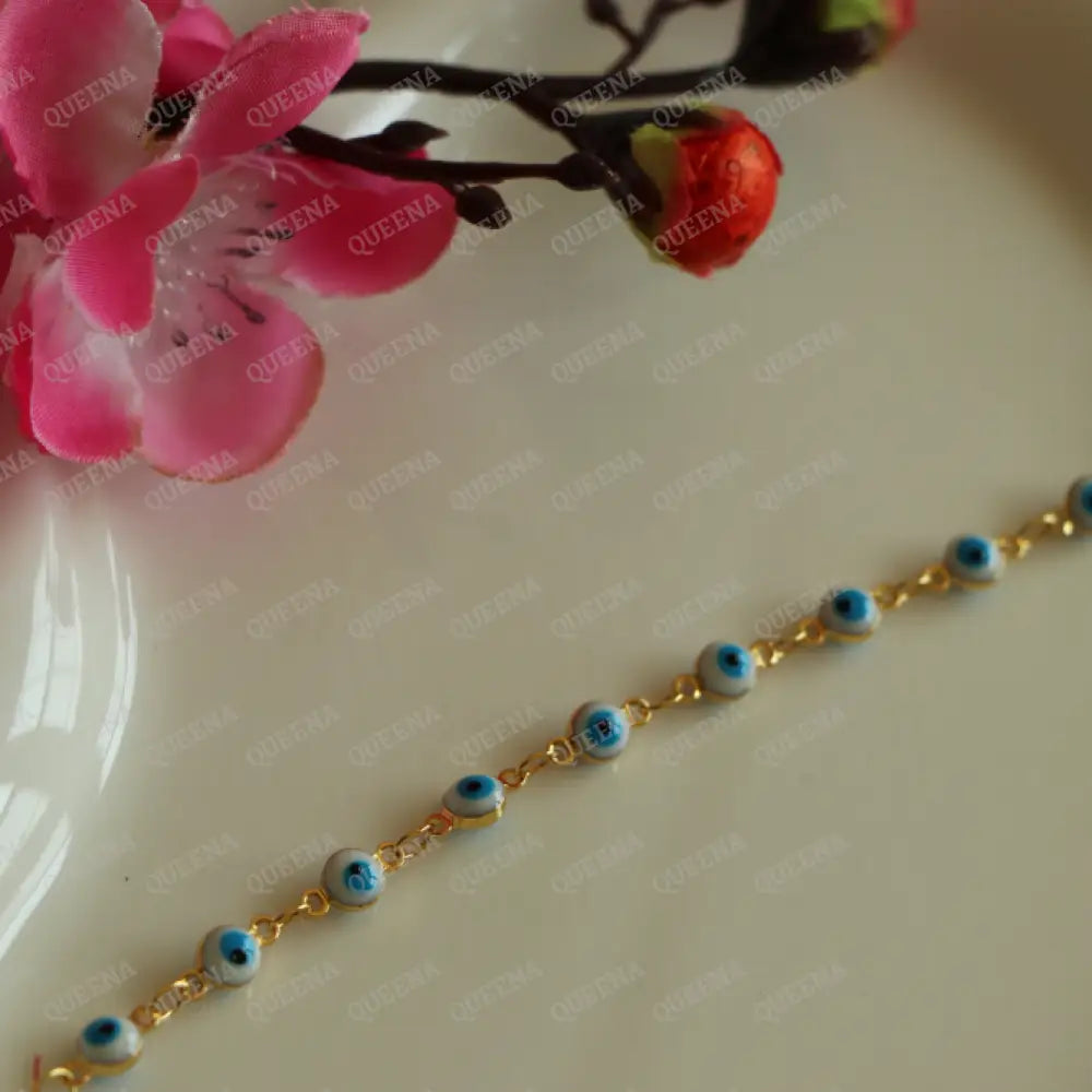 Simple Blue Lucky Evil Eyes Anklet