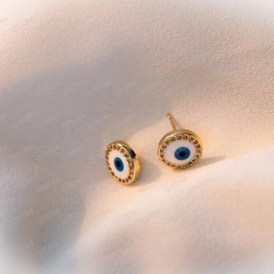 Simple Circular Evil Eye Stud Earrings