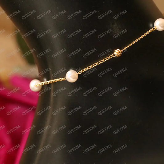 Simple Pearls Beads Anklet - Anklet