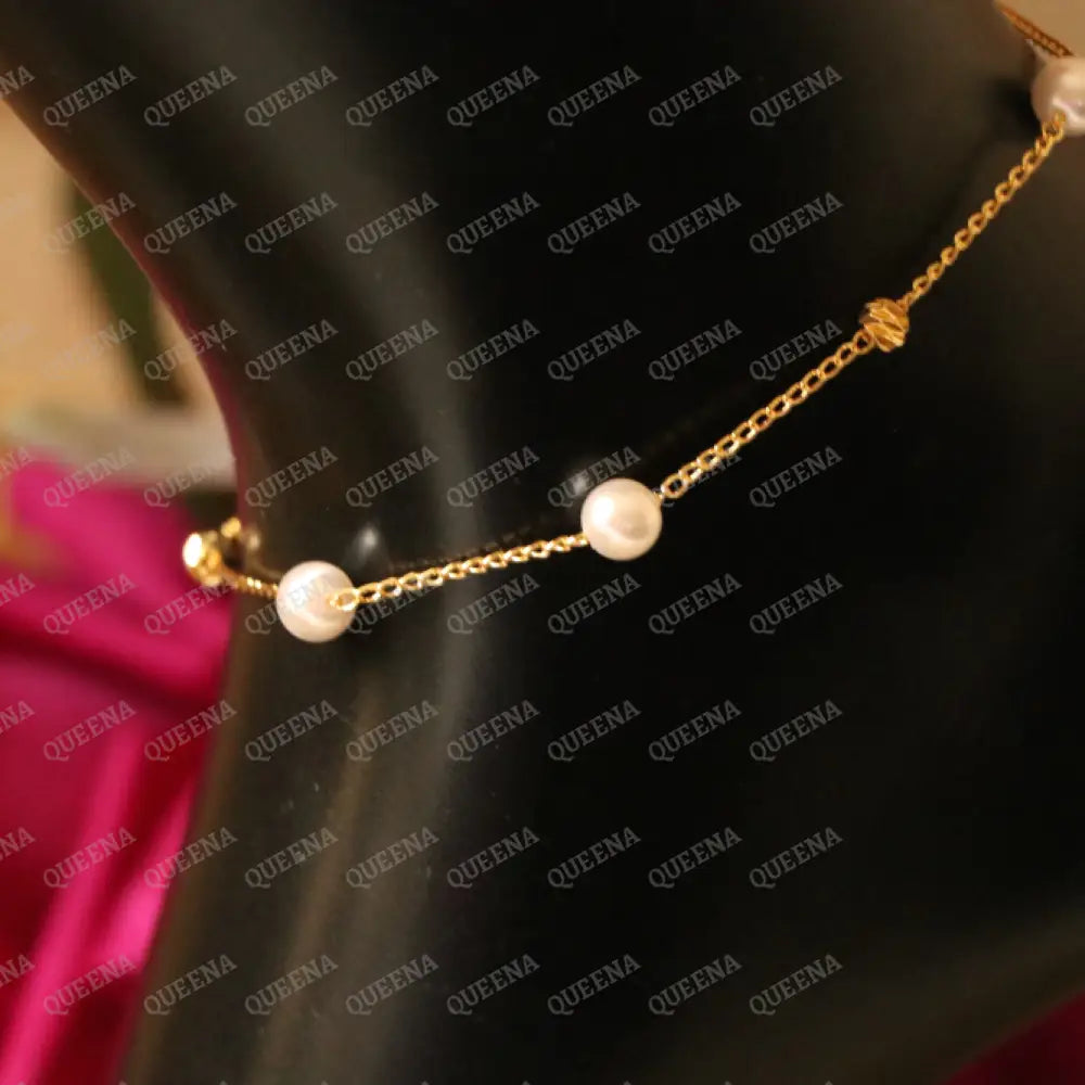 Simple Pearls Beads Anklet - Anklet