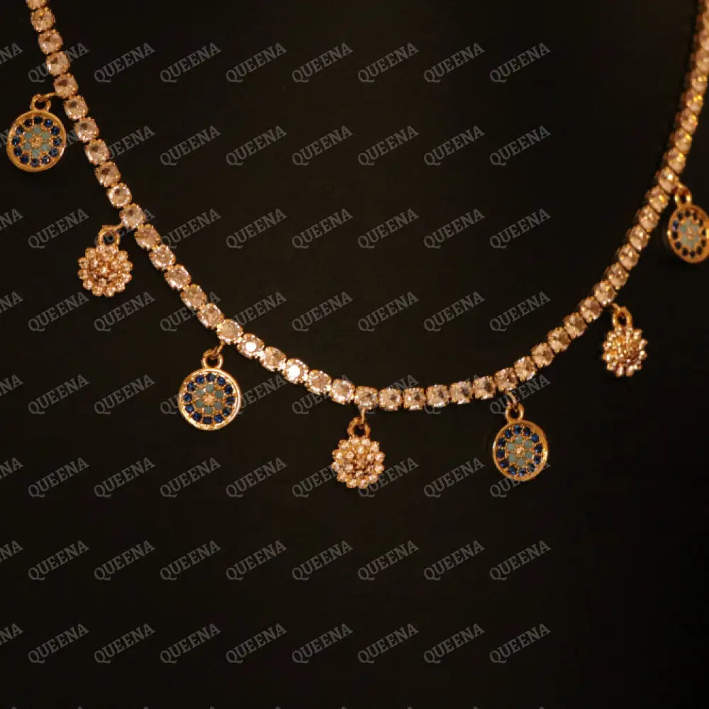 Sparke Evil Eye Charms Zircon Tennis Choker Necklace - Necklaces