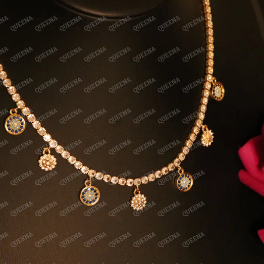 Sparke Evil Eye Charms Zircon Tennis Choker Necklace - Necklaces