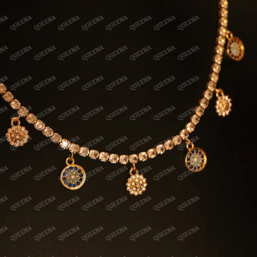 Sparke Evil Eye Charms Zircon Tennis Choker Necklace - Necklaces