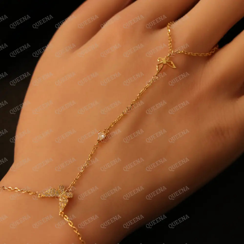 Sparkle Butterfly Hand Chain Bracelet Bracelet