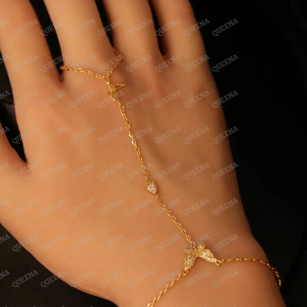 Sparkle Butterfly Hand Chain Bracelet Bracelet