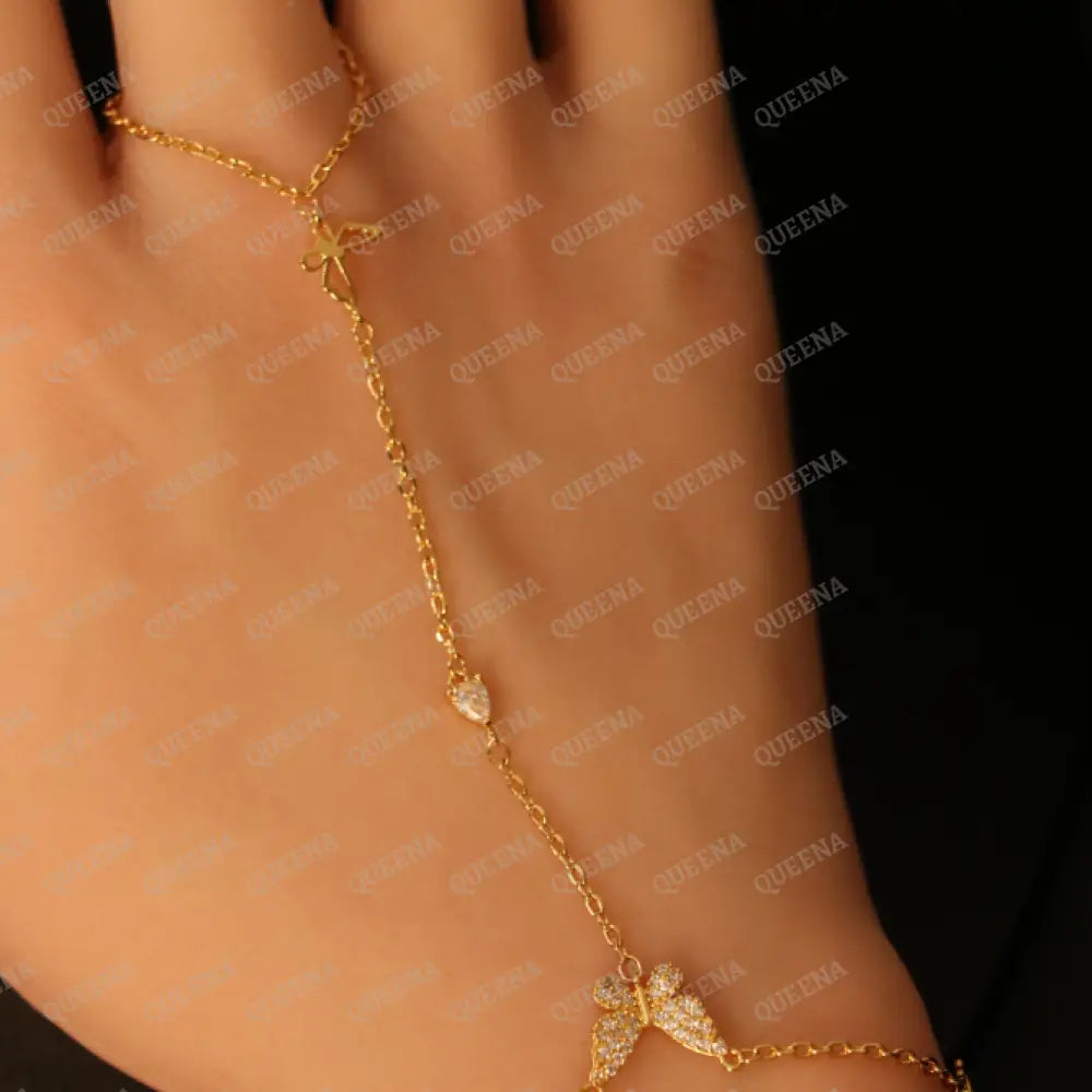 Sparkle Butterfly Hand Chain Bracelet Bracelet