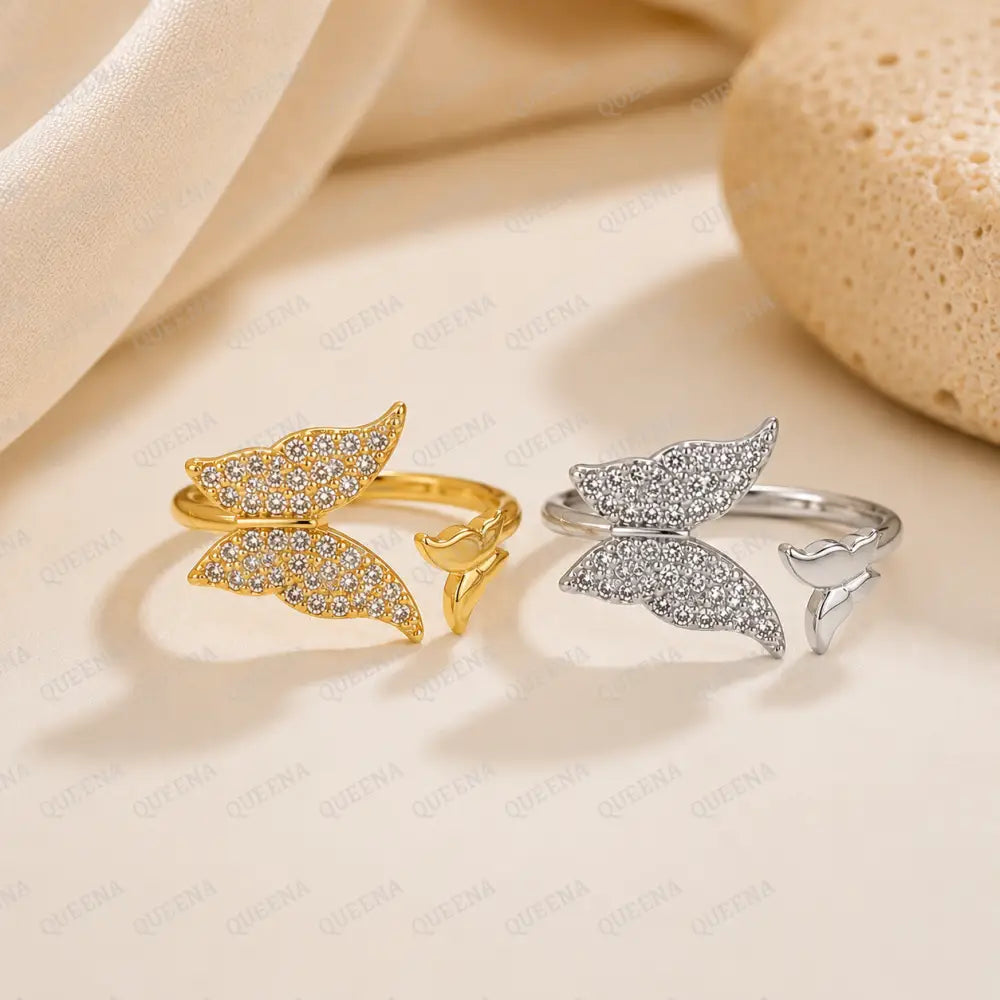 Sparkle Butterfly Ring - Adjustable (Free Size)