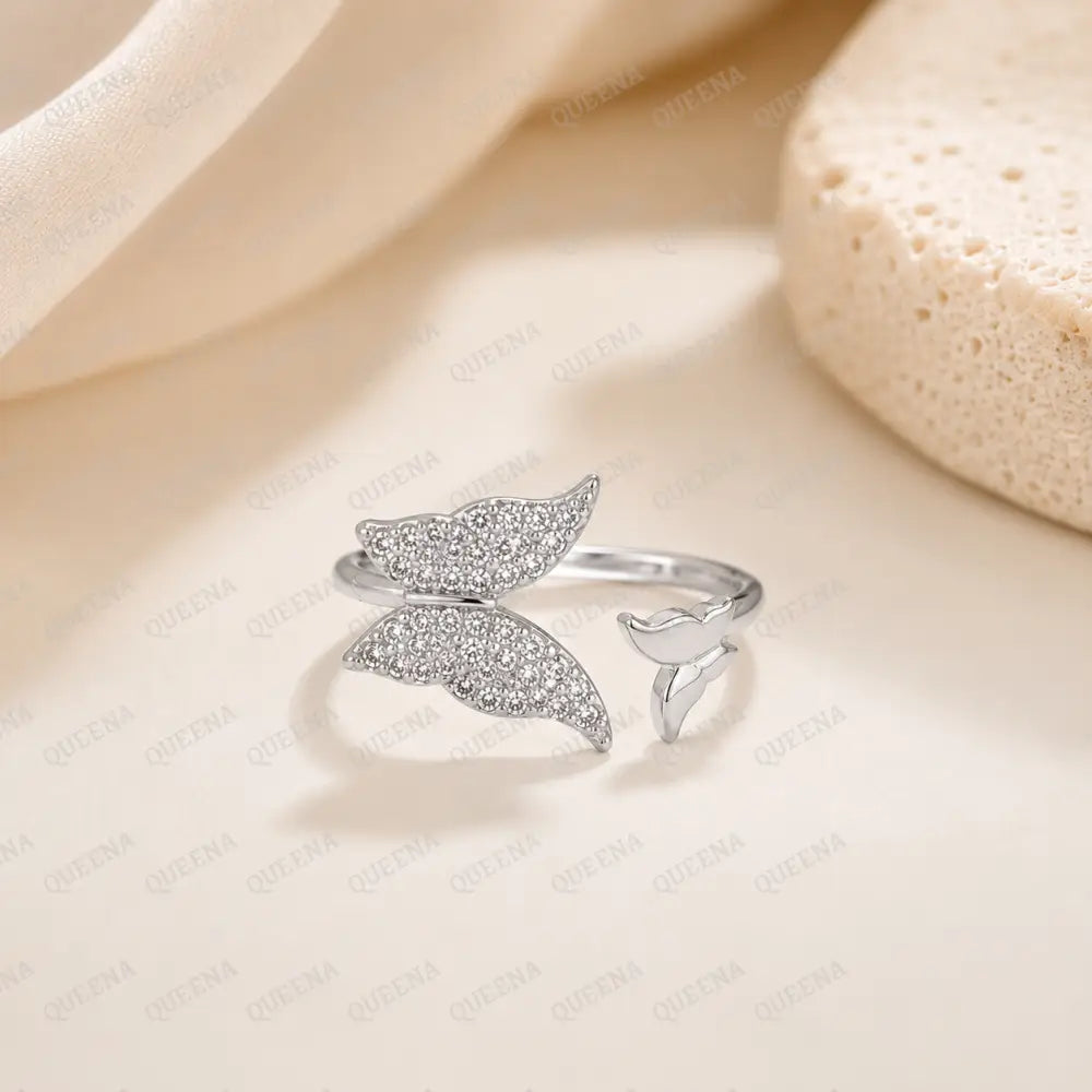 Sparkle Butterfly Ring - Adjustable (Free Size)