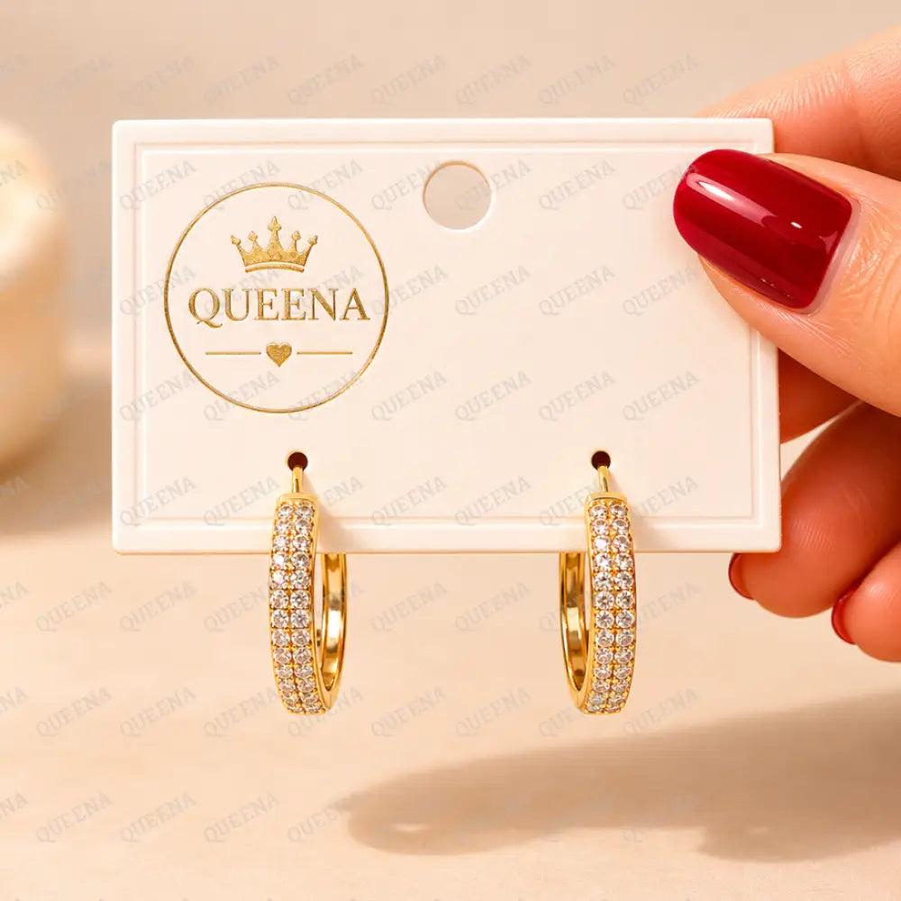 Sparkle Tennis Hoop Earrings - Earrings