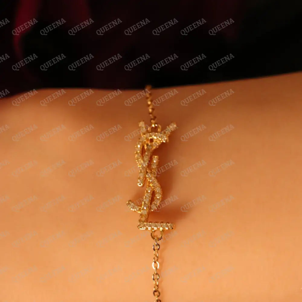 Sparkle YSL Bracelet Studded with Zircon Bracelet