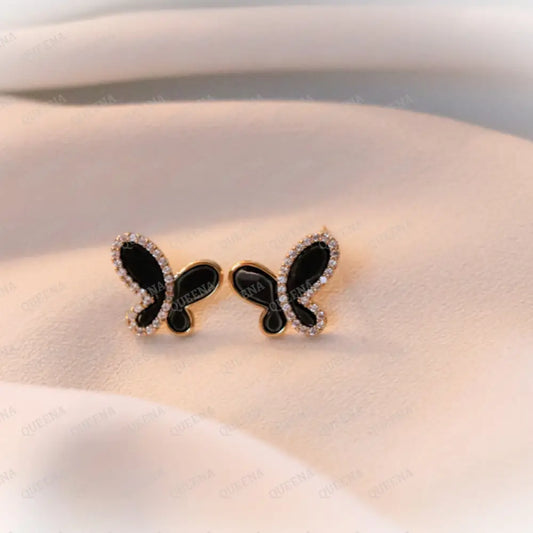 Sweet Butterfly Zirconia Stud Earrings