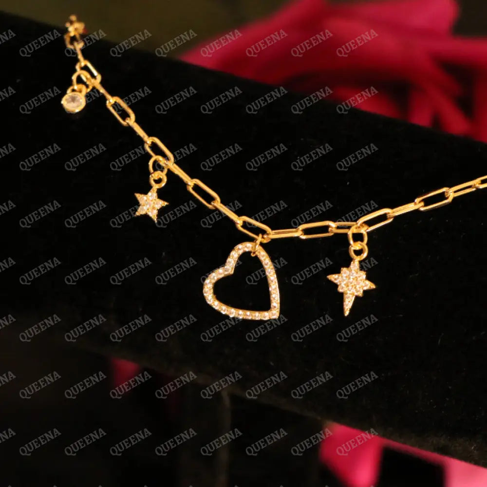 Sweetheart Charms Paperclip Bracelet - Bracelet