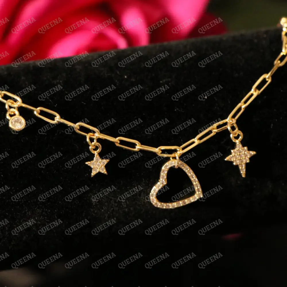 Sweetheart Charms Paperclip Bracelet - Bracelet