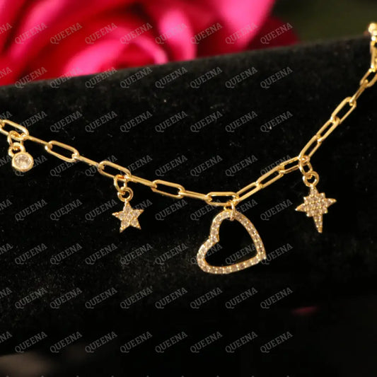 Sweetheart Charms Paperclip Bracelet - Bracelet