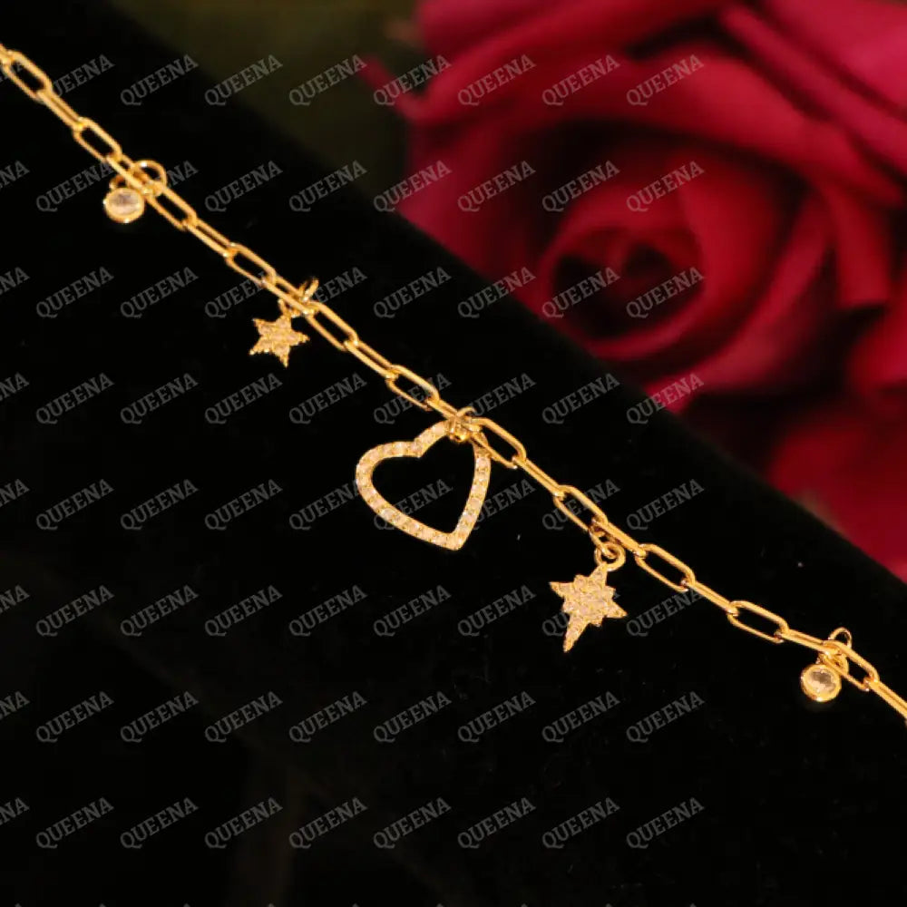 Sweetheart Charms Paperclip Bracelet - Bracelet