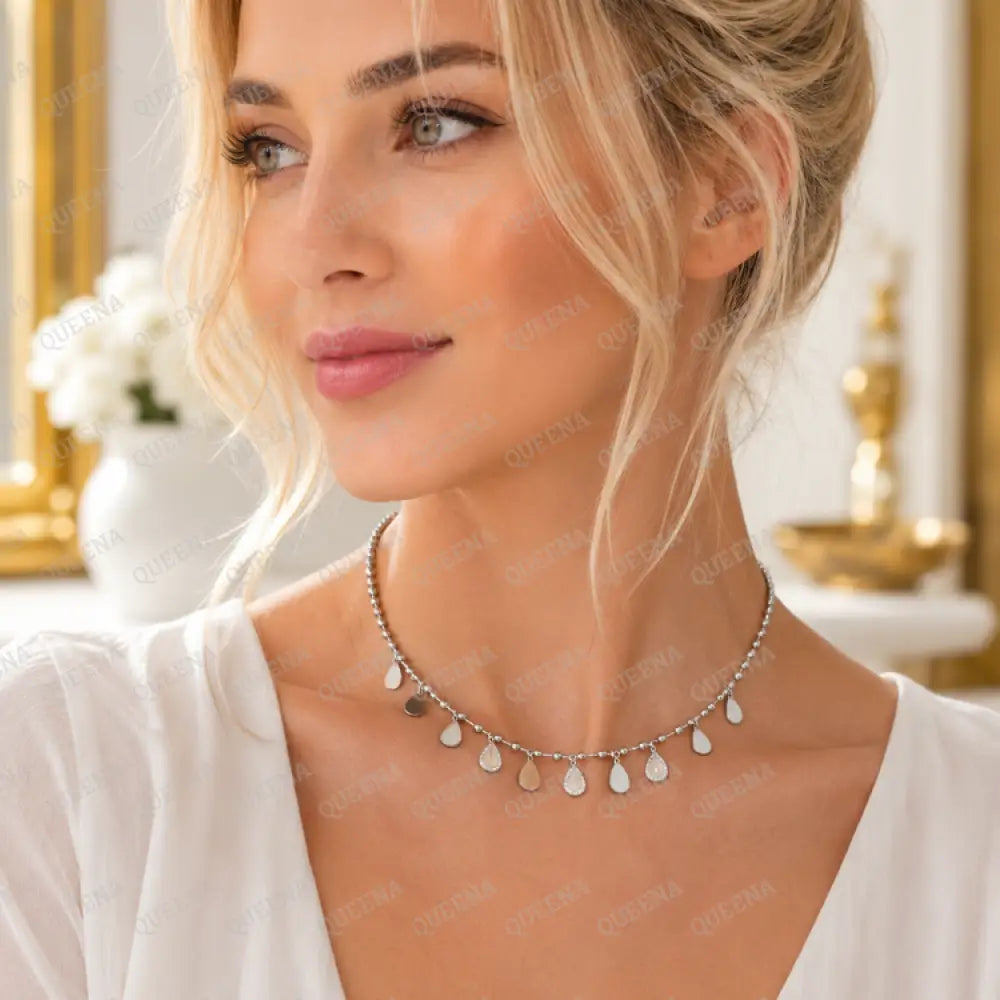 Teardrop Charm Choker - Necklaces