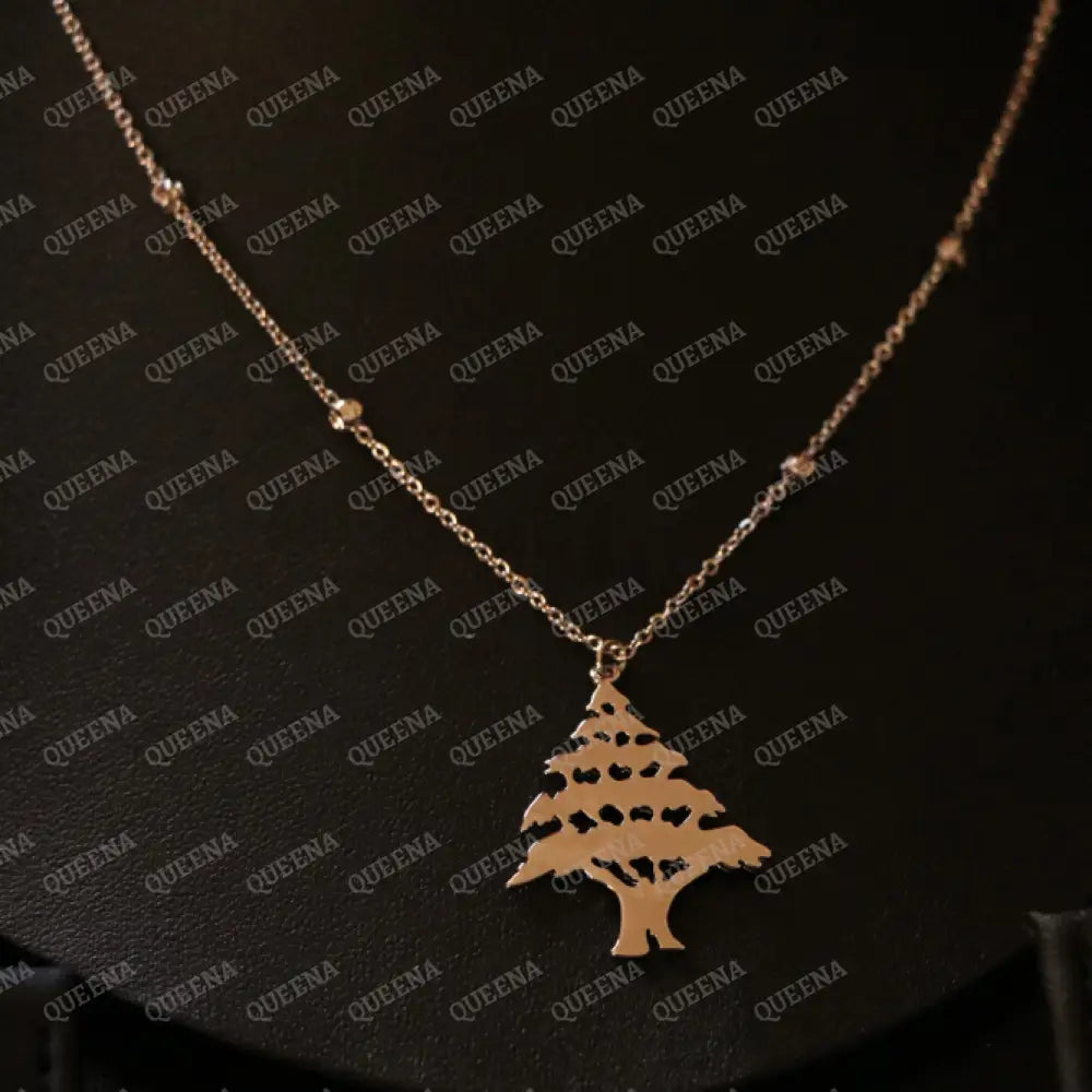 The Cedar of Lebanon Golden Necklace (أرزه لبنان) Necklaces