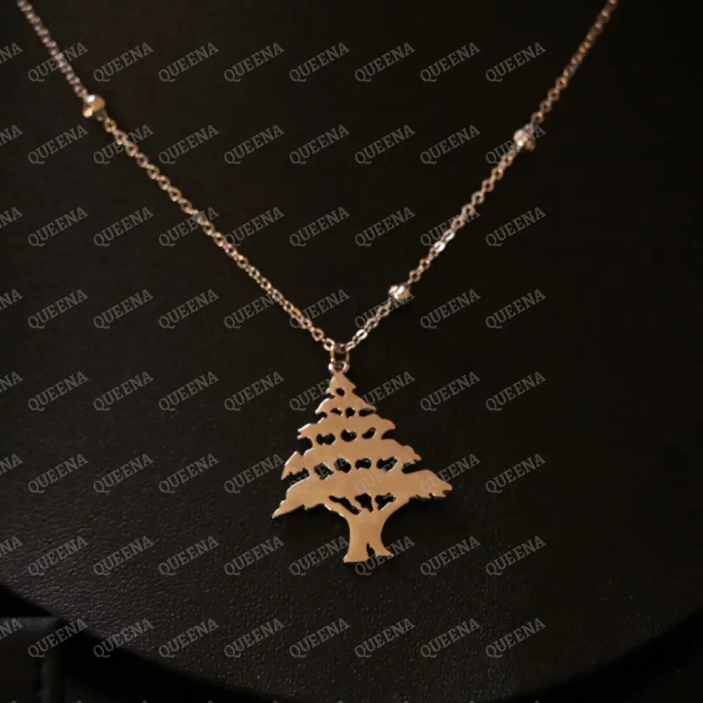 The Cedar of Lebanon Golden Necklace (أرزه لبنان) Necklaces