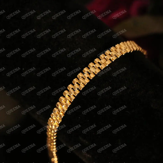 Thin Golden Rolexina Chain Bracelet Bracelet