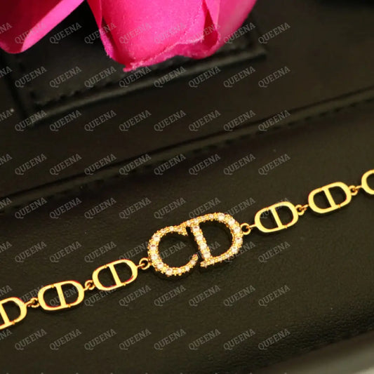 Trendy CD Bracelet Studded with Zircons Bracelet