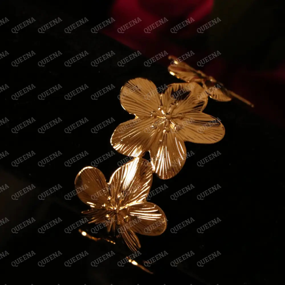 Trendy Chunky Flower Upper Arm Cuff Bangle Bracelet