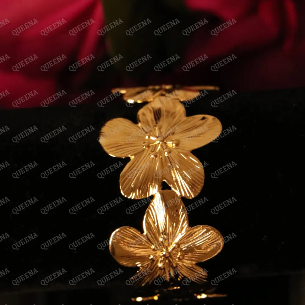 Trendy Chunky Flower Upper Arm Cuff Bangle Bracelet