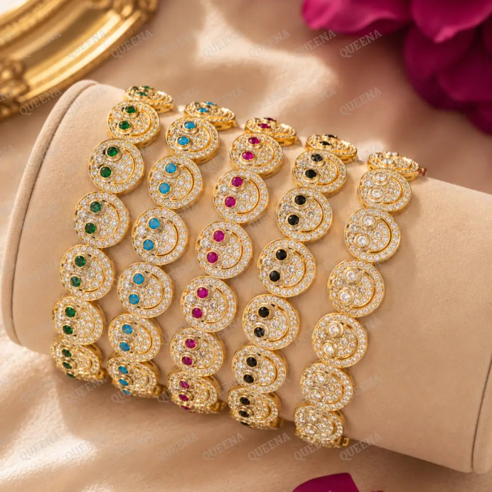 Trendy Cutie Smiley Bangle - Adjustable Size - Bracelet