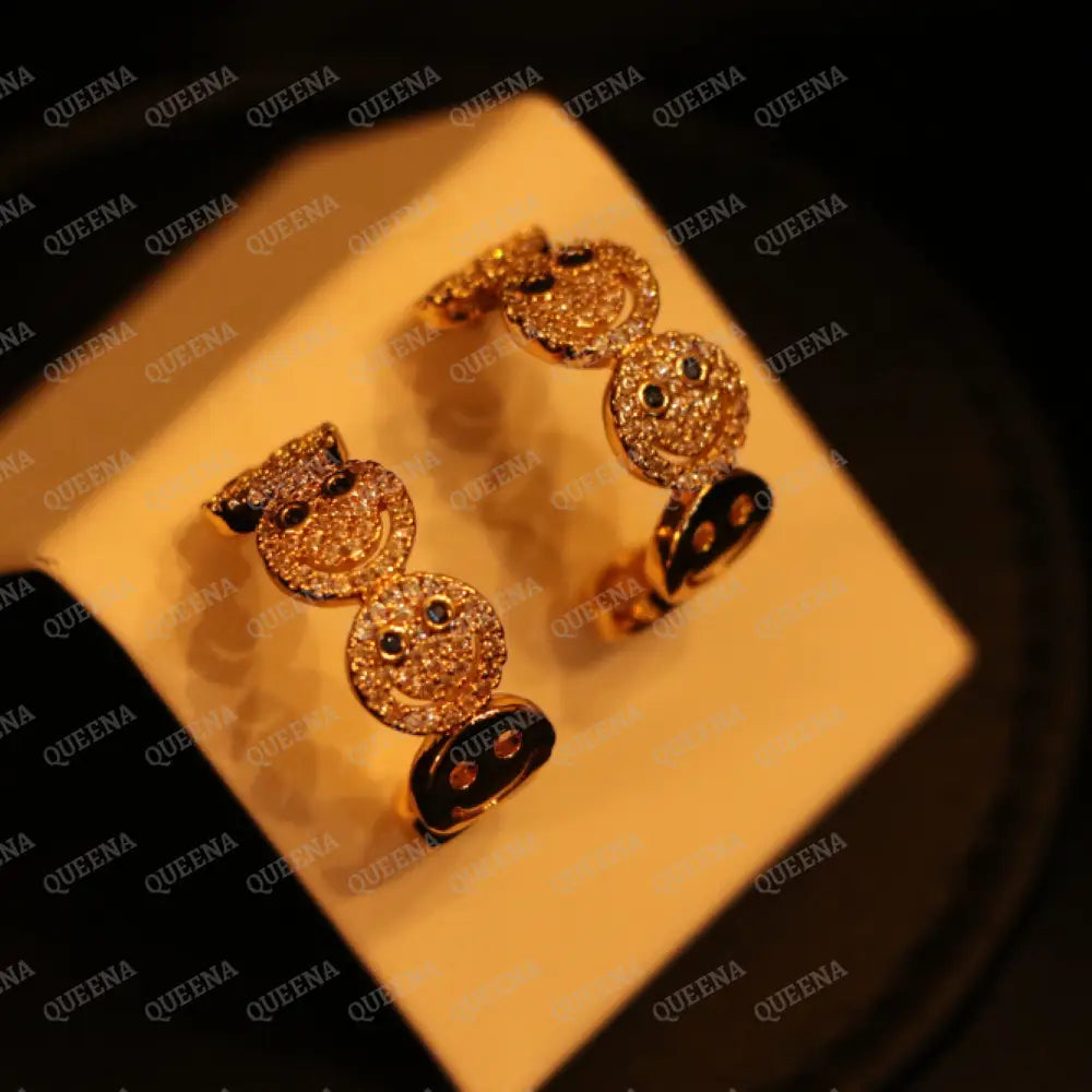 Trendy Cutie Smiley Earrings Earrings