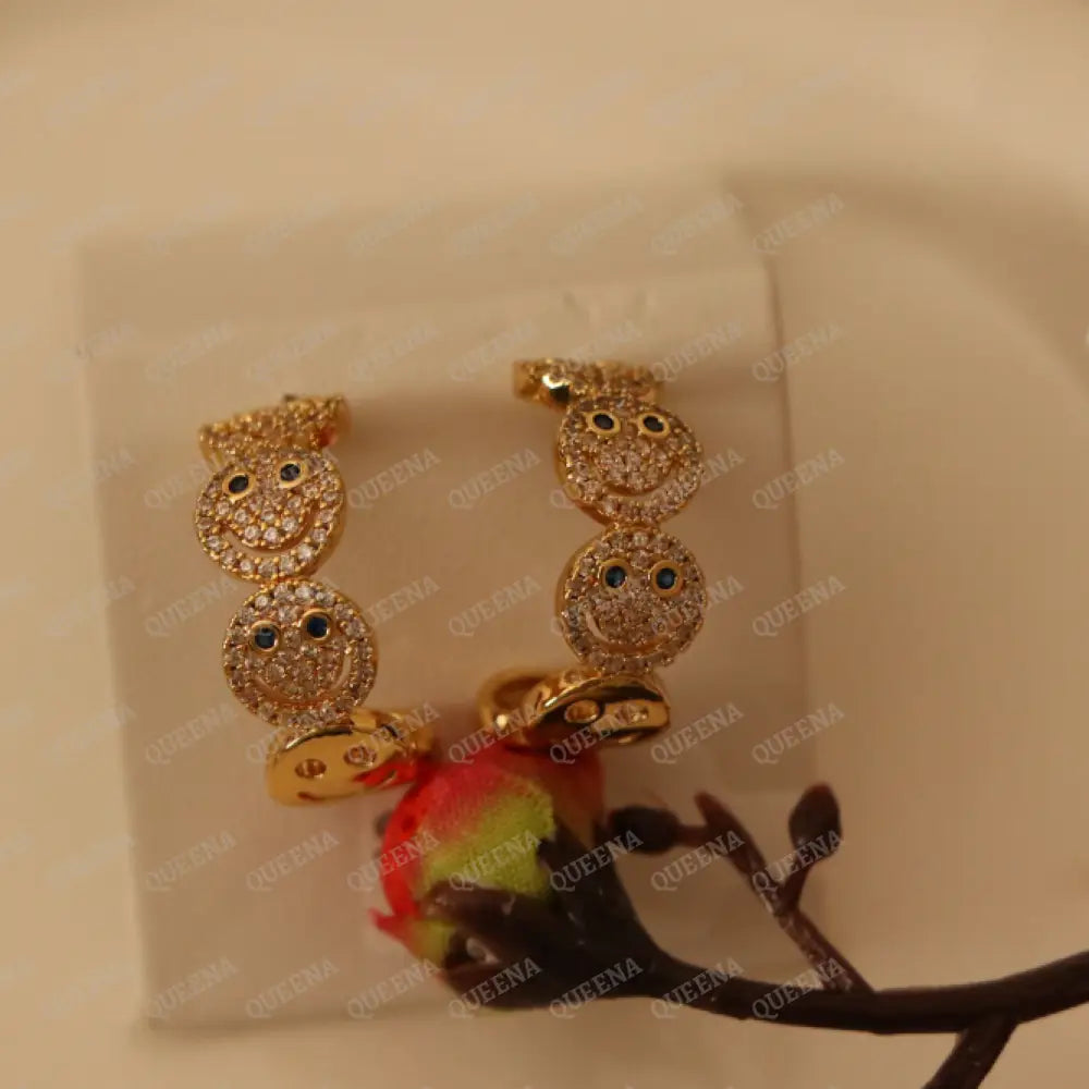 Trendy Cutie Smiley Earrings Earrings