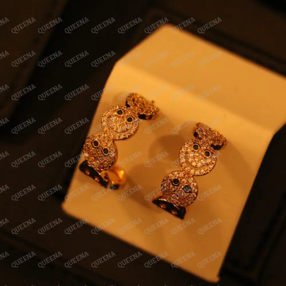 Trendy Cutie Smiley Earrings Earrings