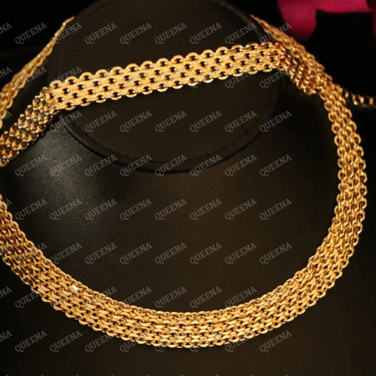 Trendy Exlain Jewelry Set (Choker Necklace + Bracelet) Jewelry Sets